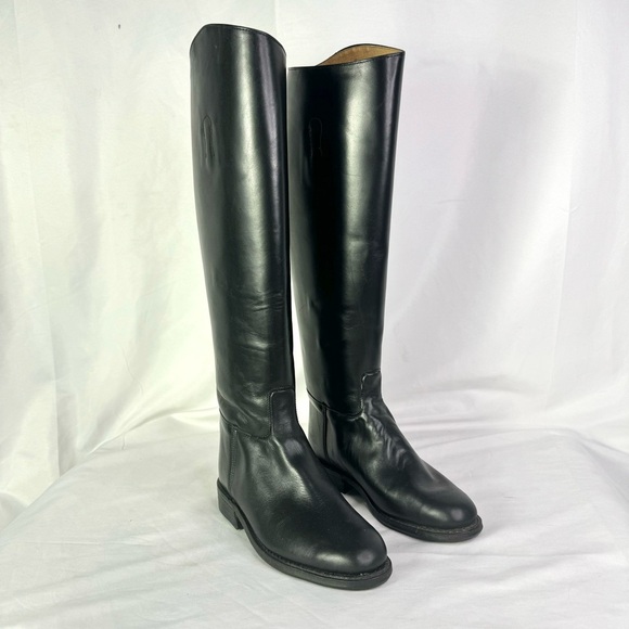 BOULET VINTAGE BLACK RIDING BOOT EQUESTRIAN BOOT TALL BOOT BELOW THE KNEE SIZE 6 - Picture 14 of 15